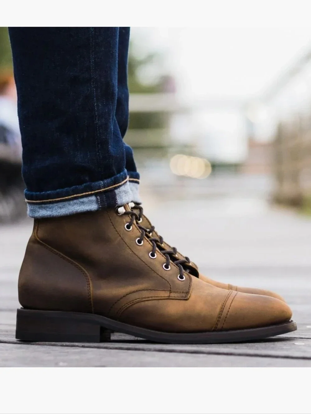 Thursday Boot Co. Captain Lace-Up Burnt Copper Genuine Leather Boots